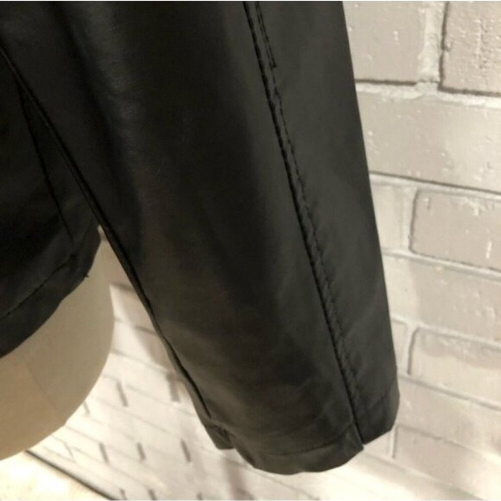 Barneys Originals Black Faux Leather Biker / Moto Jacket - Size XL - Picture 4 of 9